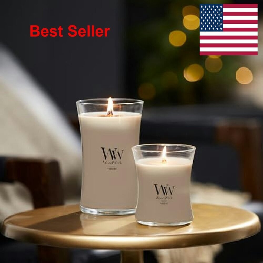 Hourglass Candle Elegant Minimal Chic Home Decor Crackling Wood Wick - Picture 3 of 8
